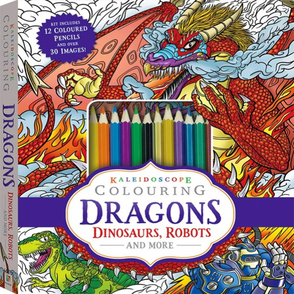 Kaleidoscope Colouring: Dragons, Dinosaurs, Robots and More